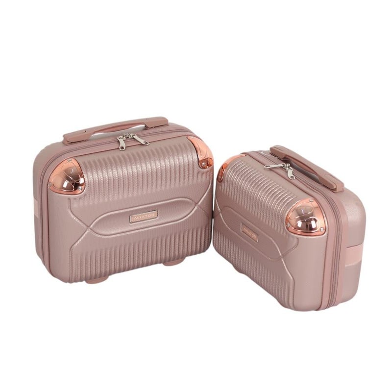 أفياتور طقم حقائب سفر دبش  فاخر: خيار مثالي للعرائس والمسافرين المتميزين مكون من 6 قطع ويشمل حقيبتين يد - كفرات دبل ومرنة - قفل رقمي ثابت ضد السرقة - Image 5